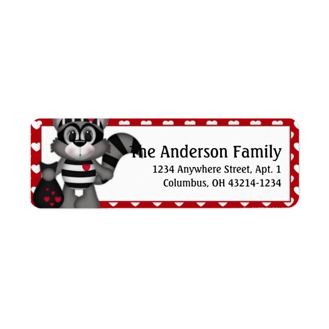 Liebe Bandit Valentine's Day Address Labels d4 (Vorne)