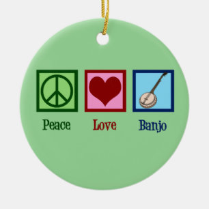 Liebe Banjo Keramik Ornament