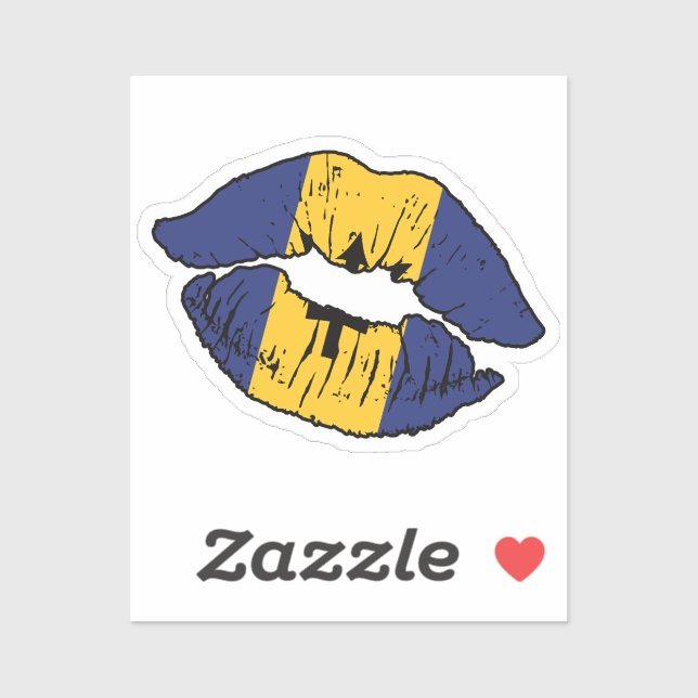 Liebe Barbados Barbadian Lipstick Aufkleber (Blatt)