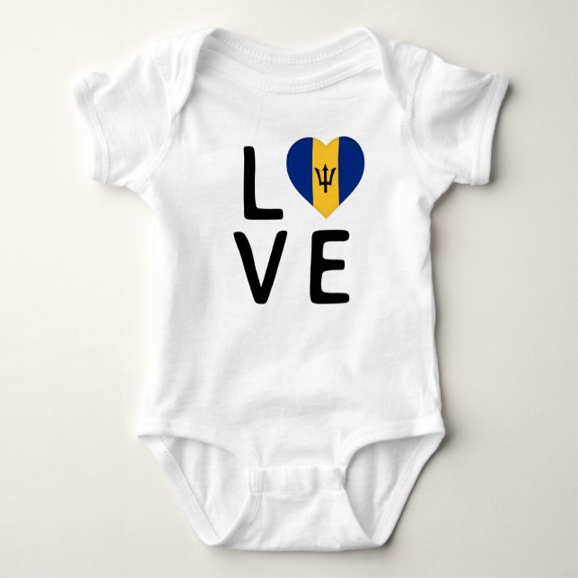 Liebe - Barbados-Flagge Baby Strampler (Vorderseite)