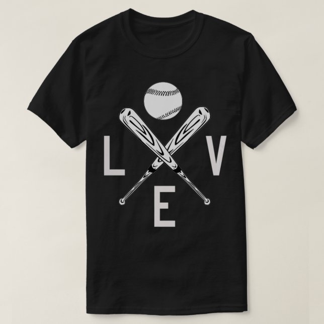 Liebe Baseball Bat and Ball Theme VNeck T-Shirt (Design vorne)
