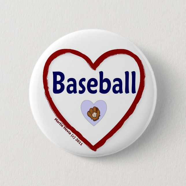 Liebe Baseball Button (Vorderseite)
