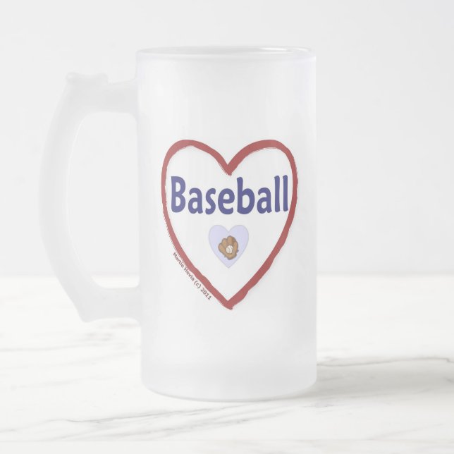 Liebe Baseball Mattglas Bierglas (Links)