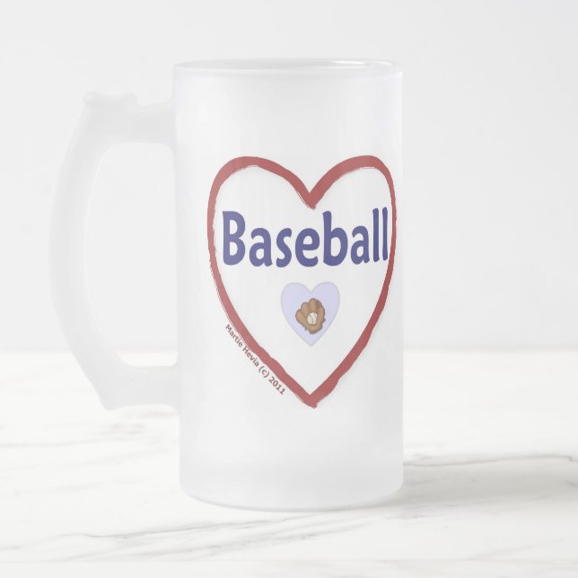 Liebe Baseball Mattglas Bierglas (Links)