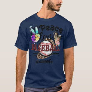 Liebe Baseball Oma Life Mama Oma Leopard T-Shirt