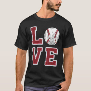Liebe Baseball Retro Vintag Match Game Day Base T-Shirt
