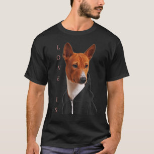 Liebe Basenji Dog Mama Vater Welpe Niedlichen Haus T-Shirt