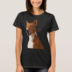 Liebe Basenji Dog Mama Vater Welpe Niedlichen Haus T-Shirt