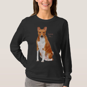 Liebe Basenji Dog Mama Vater Welpe Niedlichen Haus T-Shirt