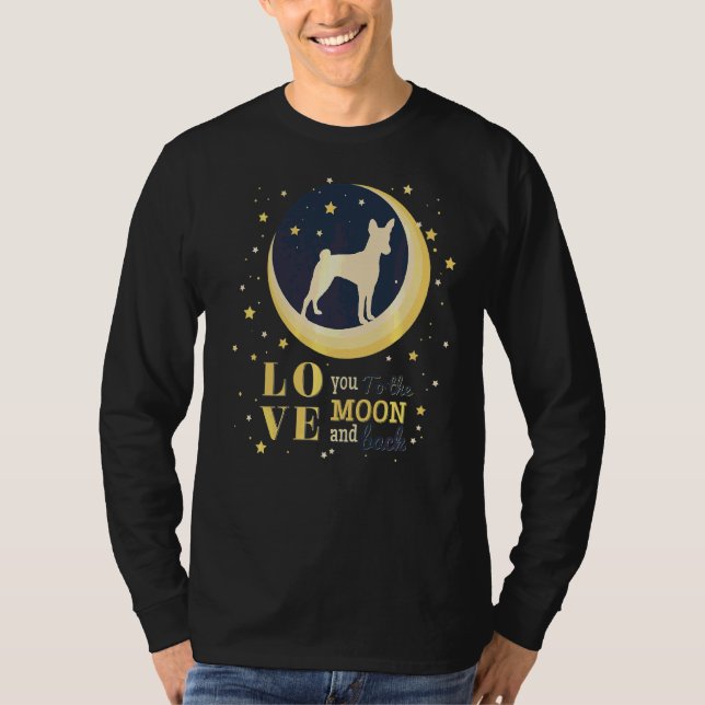 Liebe Basenji zum Mond T-Shirt (Vorderseite)
