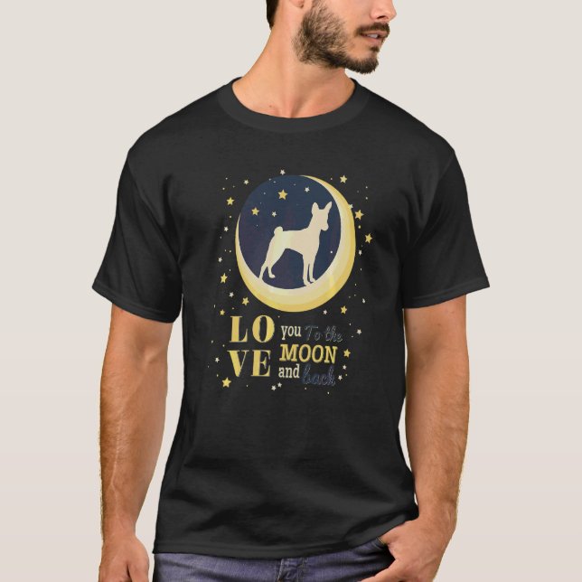 Liebe Basenji zum Mond T-Shirt (Vorderseite)