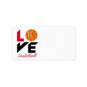 Liebe Basketball Adressaufkleber