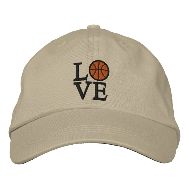 LIEBE Basketball Bestickte Baseballkappe (Vorderseite)