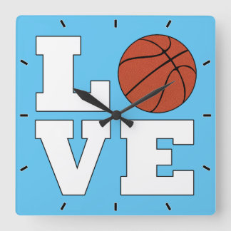 LIEBE Basketball Custom Team Color Sports Player Quadratische Wanduhr