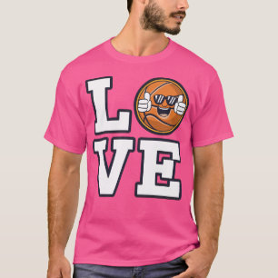 Liebe Basketball Design mit Coolen Emoji und Sungl T-Shirt