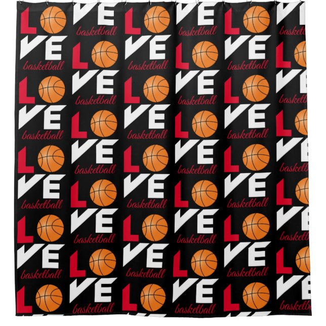 Liebe Basketball Duschvorhang (Vorderseite)