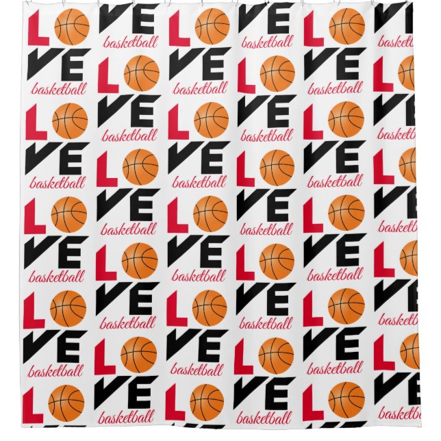 Liebe Basketball Duschvorhang (Vorderseite)