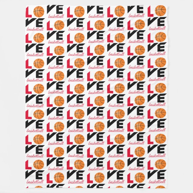 Liebe Basketball Fleecedecke (Vorderseite)