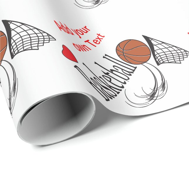 Liebe-Basketball Geschenkpapier (Rolleneckpunkt)