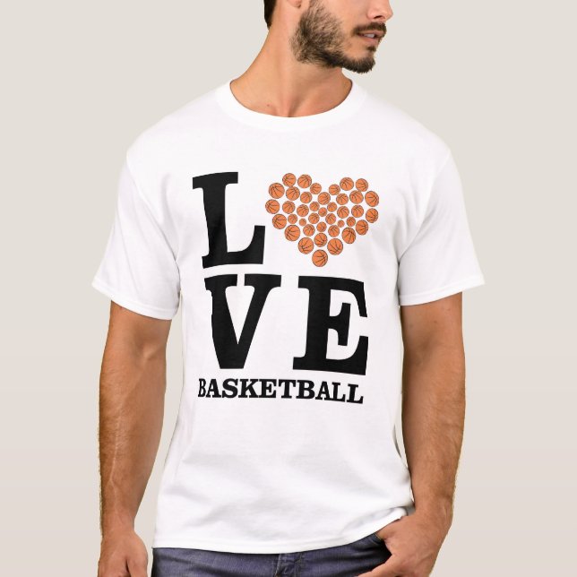 Liebe Basketball - Herz von Ballen T-Shirt (Vorderseite)