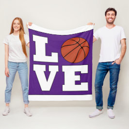 LIEBE Basketball Player Benutzerdefinierter Teamfa Fleecedecke