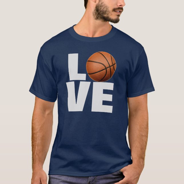 Liebe Basketball T - Shirt - Navy Blue Sport T-Shi (Vorderseite)