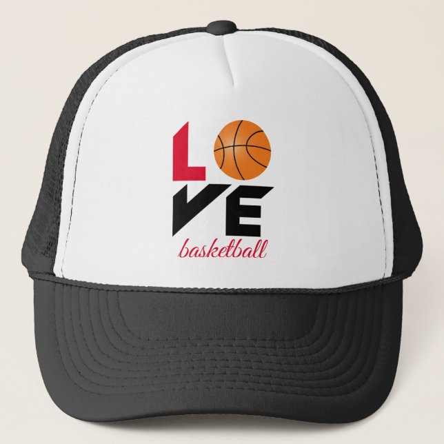 Liebe Basketball Truckerkappe (Vorderseite)