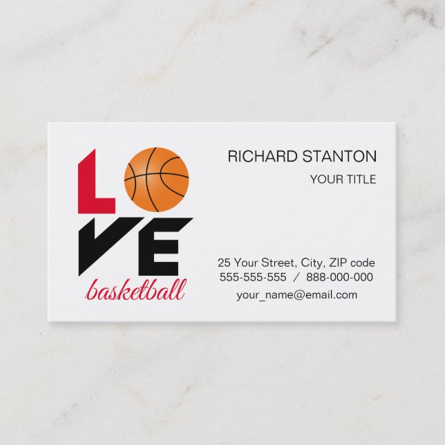 Liebe Basketball Visitenkarte (Vorderseite)