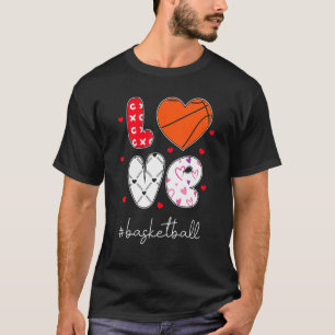 Liebe Basketball Xoxo Doodle Heart Ball Graphic T-Shirt