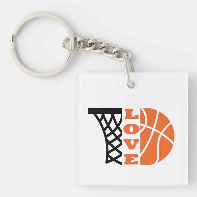 Liebe Basketballkorb Schlüsselanhänger (Vorderseite)