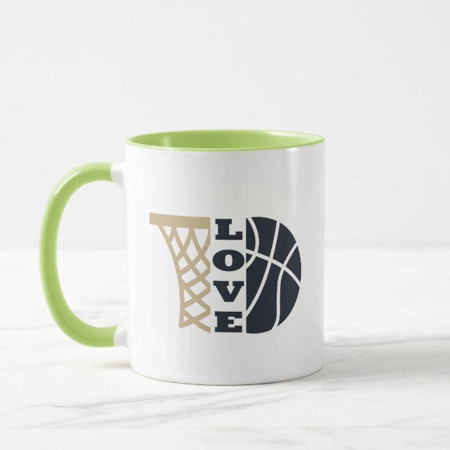Liebe Basketballkorb Tasse (Links)