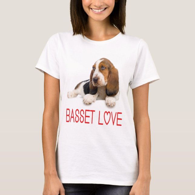 Liebe Basset Hound Welpe Dog Tee Shirt (Vorderseite)