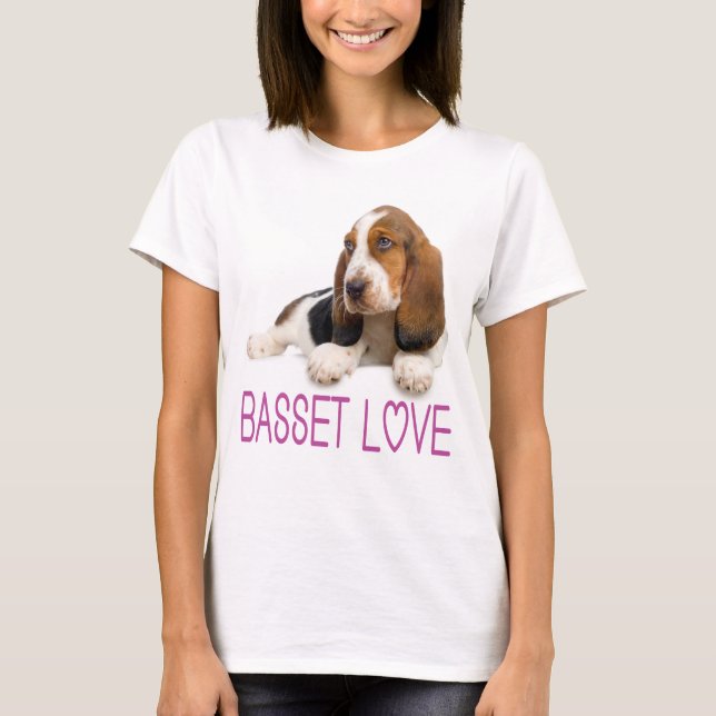 Liebe Basset Hound Welpe Dog Tee Shirt (Vorderseite)