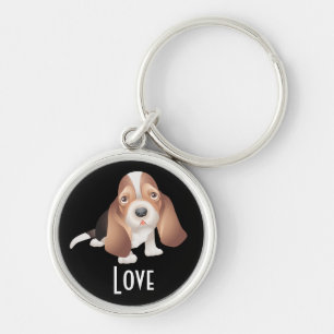 Liebe Basset Hund Welpe Hund Schlüsselkette Schlüsselanhänger