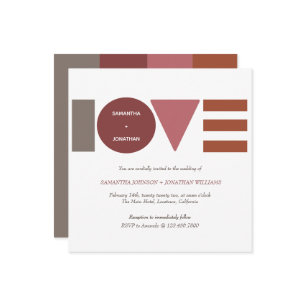 Liebe Bauhaus Square Hochzeitseinladung Einladung