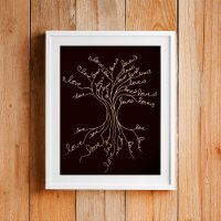 Liebe Baum des Lebens Natur braune Herzen Niedlich