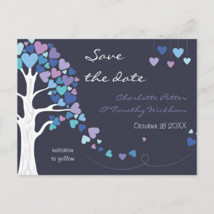 Liebe-Baum-Herz-Winter Save the Date Wedding Ankündigungspostkarte