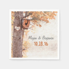 Liebe Baum Rustikale Hochzeit im Herbst Serviette