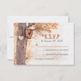 Liebe Baum rustikale Hochzeitskarten RSVP Karte