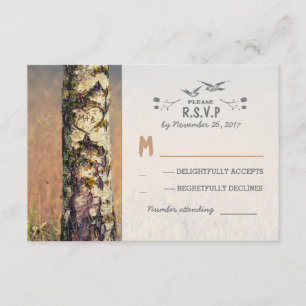 Liebe Baum rustikale Land Hochzeit RSVP Karten