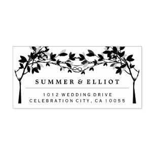 Liebe Bäume & Branchen Hochzeit Rustikaler Garten Permastempel