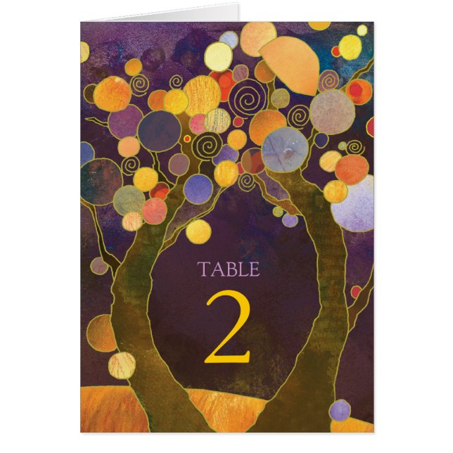 Liebe Bäume Lila Hochzeiten Tischnummern (Vorne)