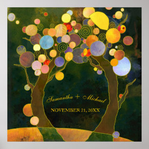 Liebe Bäume, Symbol der Hochzeitsfeier der Liebe Poster