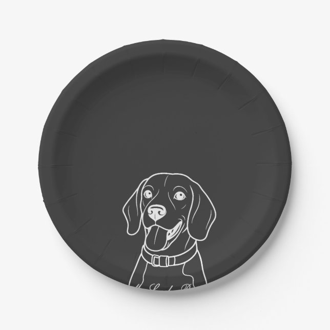 Liebe Beagle Pappteller (Vorderseite)