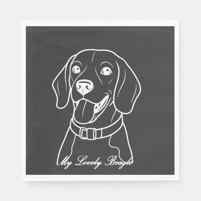 Liebe Beagle Serviette (Vorderseite)