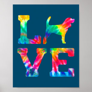 Liebe Beagle Tie Dye Hund Mama Papa Poster