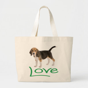 Liebe Beagle Welpen Hund Canvas-Tasche Jumbo Stoffbeutel
