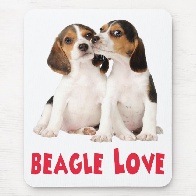 Liebe Beagle Welpen-Hund-Maus-Pad Mousepad (Vorne)