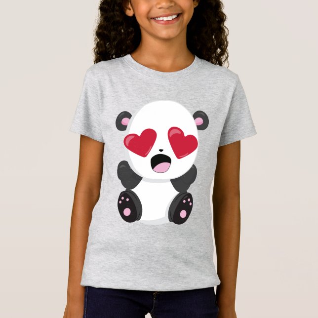 Liebe Bear Double Sided Girls' T - Shirt (Vorderseite)