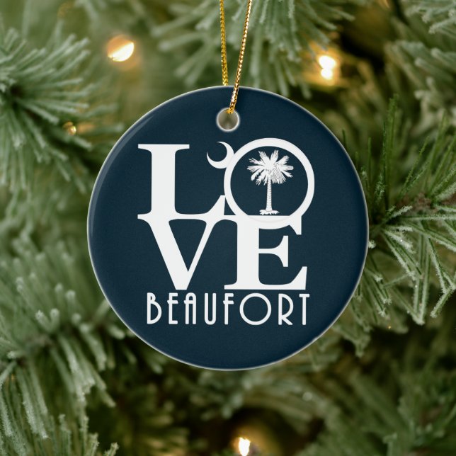 LIEBE Beaufort South Carolina Keramik Ornament (Baum)